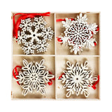Ornamento de Copos de Nieve en MDF, 12 pzas