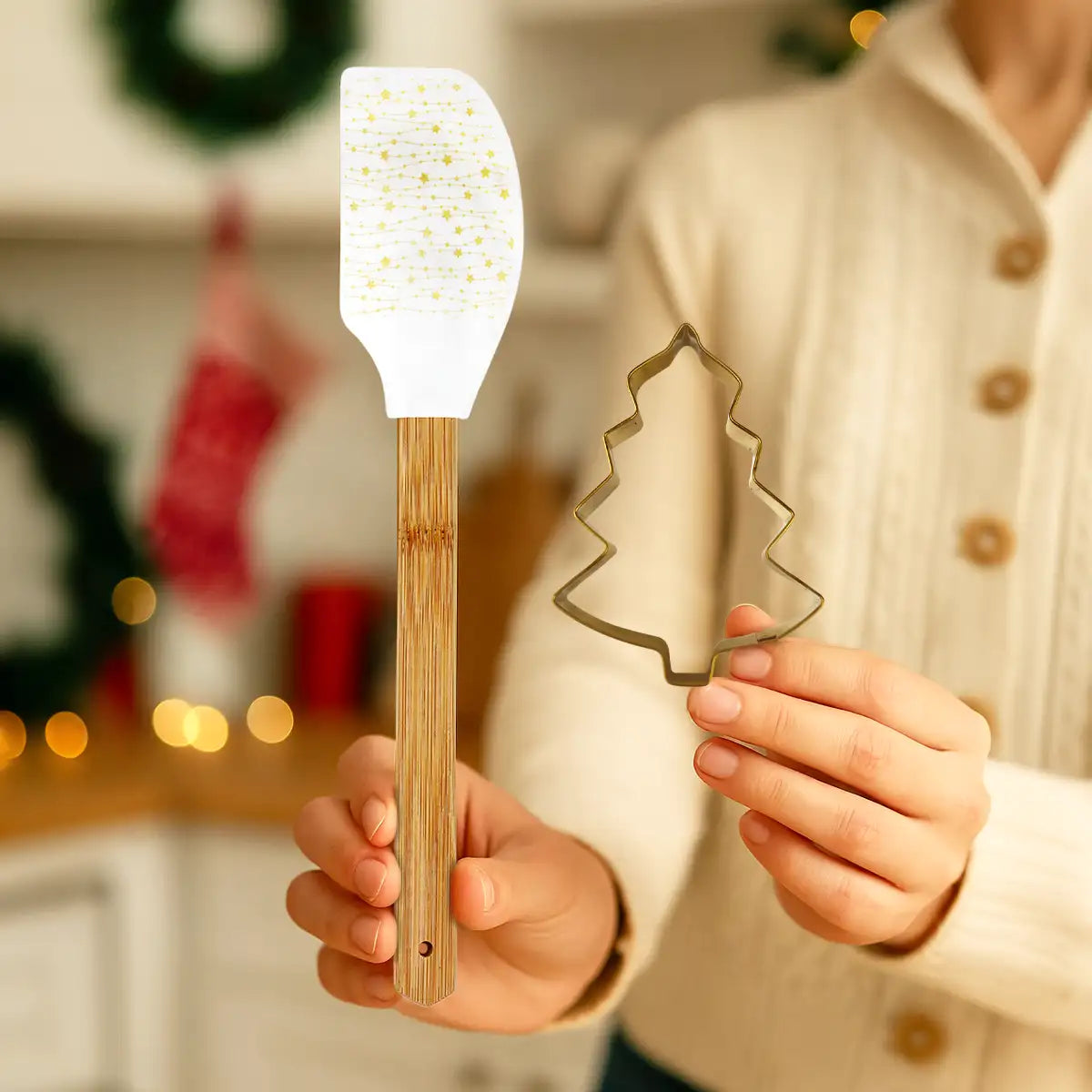 Set de Espátula y Cortador Navideño, Pino