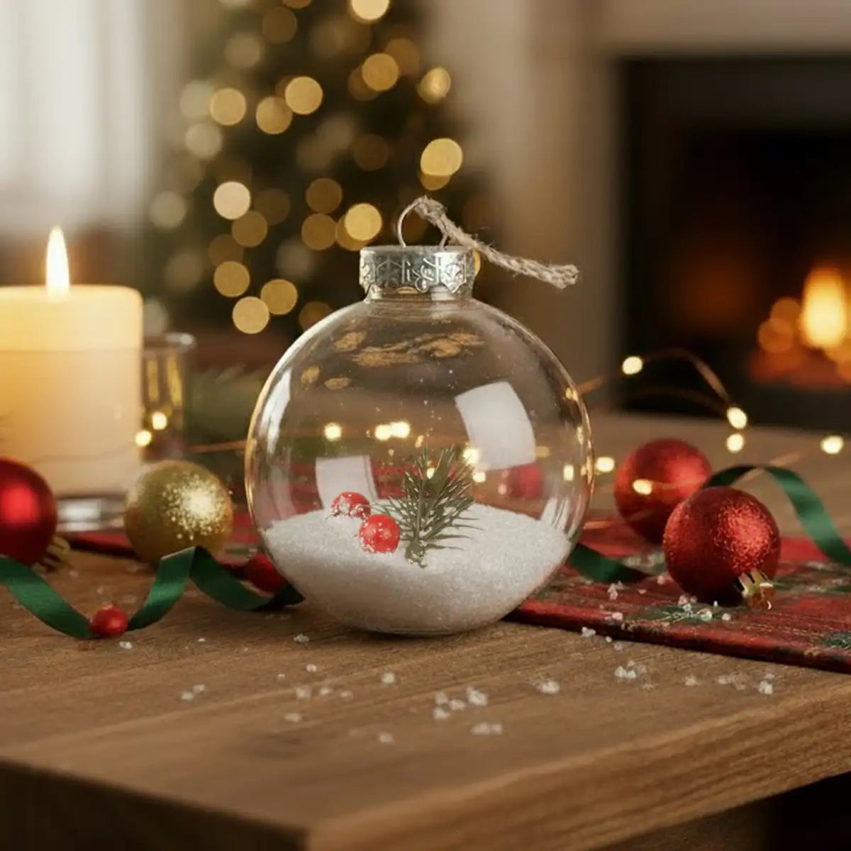 Esfera Transparente con Escenografía, Nieve