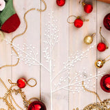 Follaje Navideño, Glitter, Color Blanco