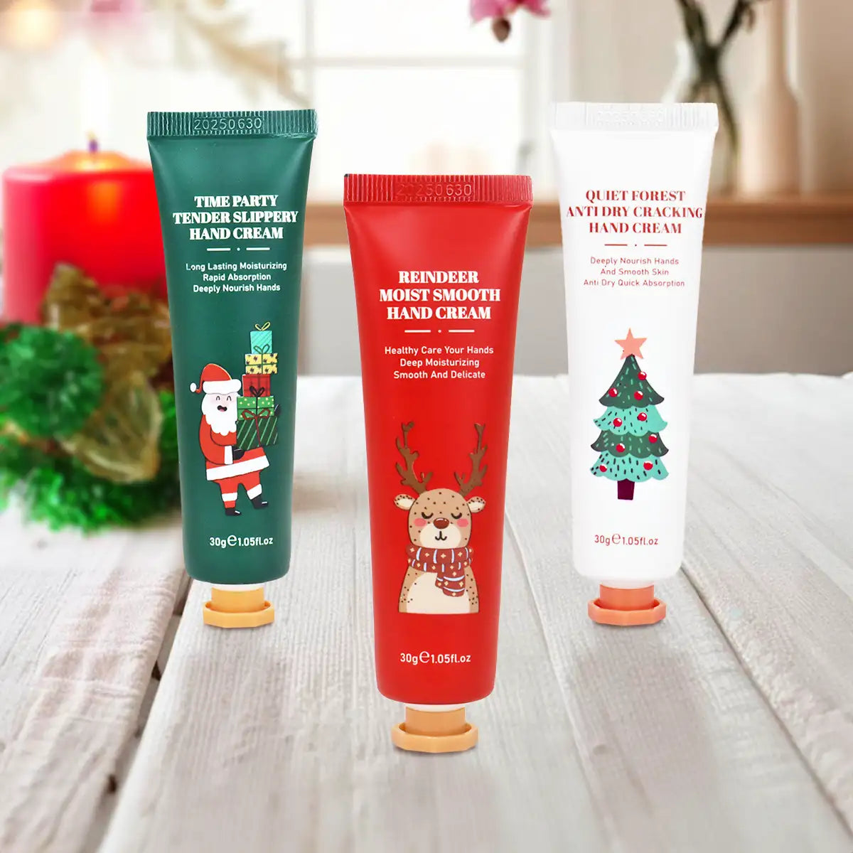 Set de Cremas de Manos Navideñas, 3 pzas