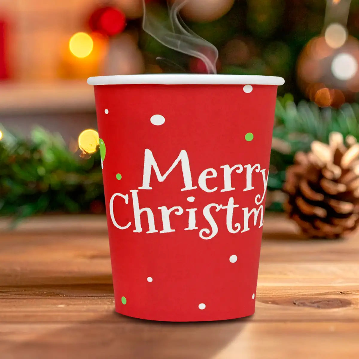 Merry Christmas, Vasos de Cartón, 10 pzas