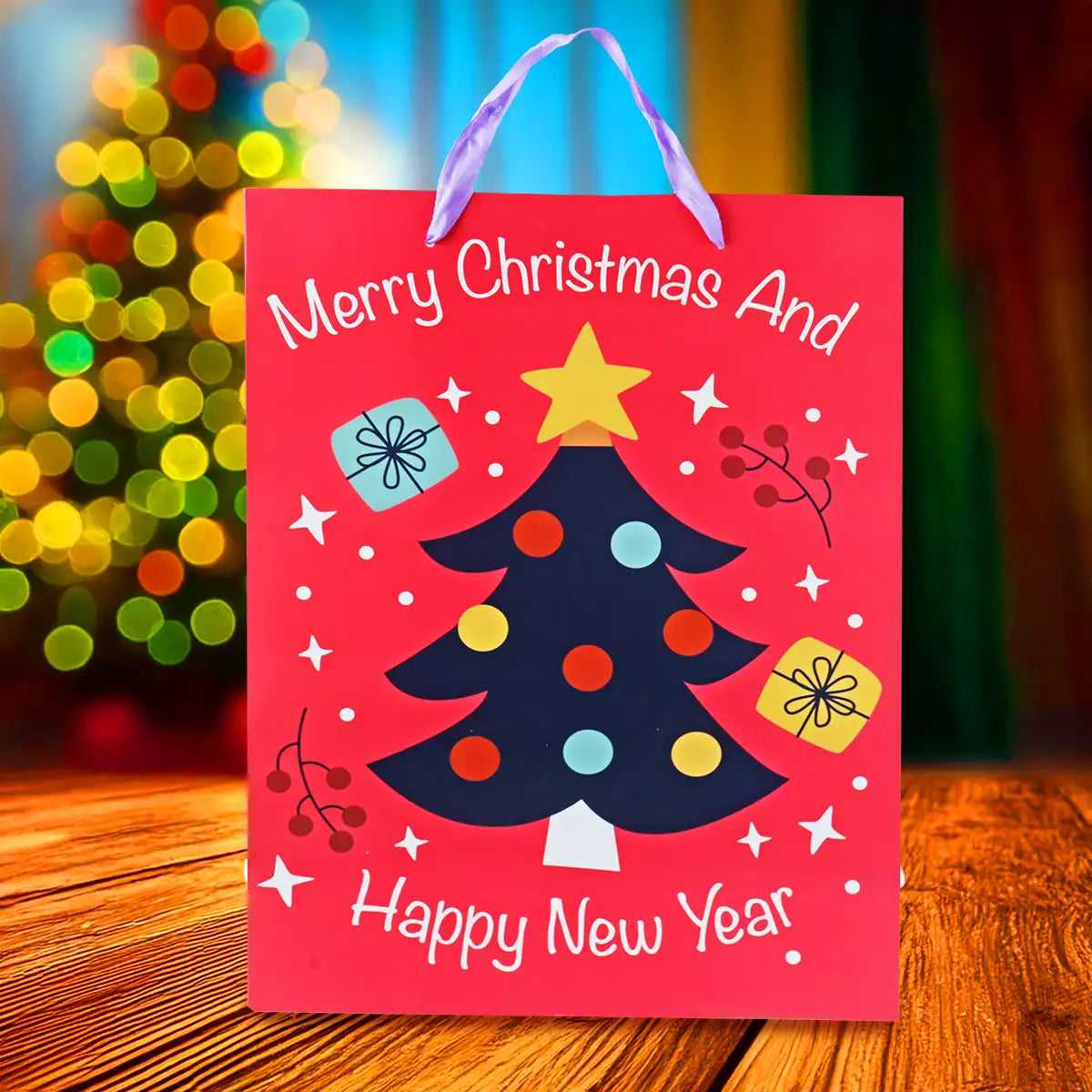 Bolsa de Regalo Navideña "Merry Christmas and Happy New Year"