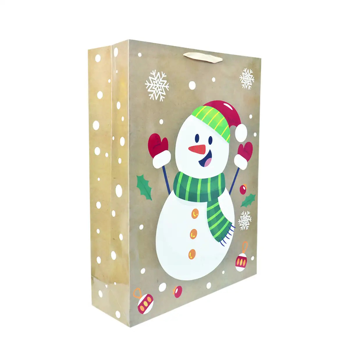 Bolsa de Regalo Navideña, Diseño Muñeco de Nieve
