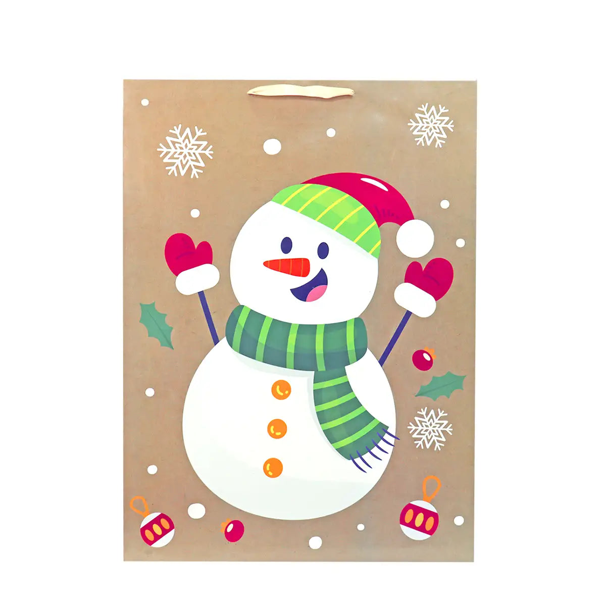 Bolsa de Regalo Navideña, Diseño Muñeco de Nieve