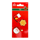 Pin Navideño, Santa, 3 pzas