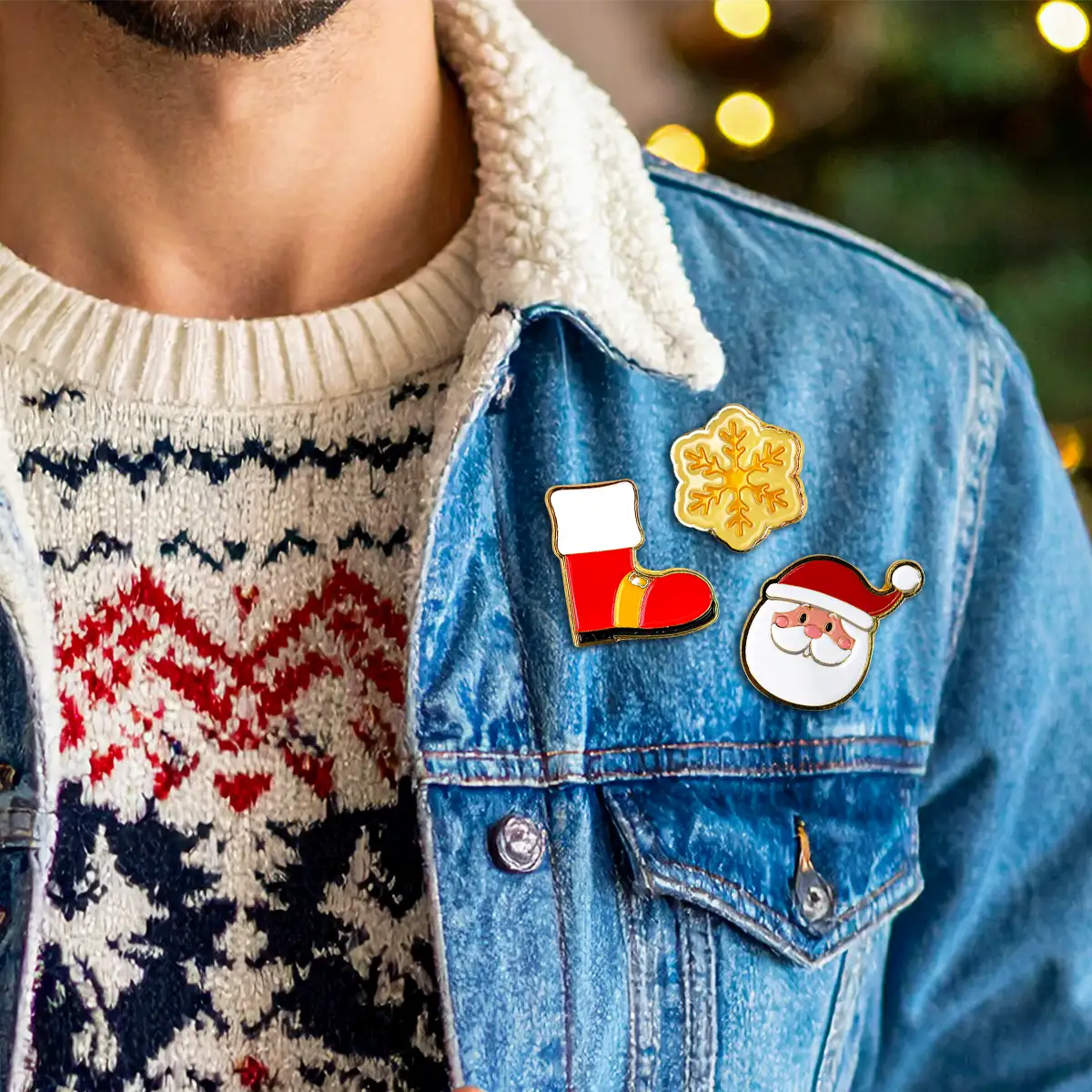 Pin Navideño, Santa, 3 pzas
