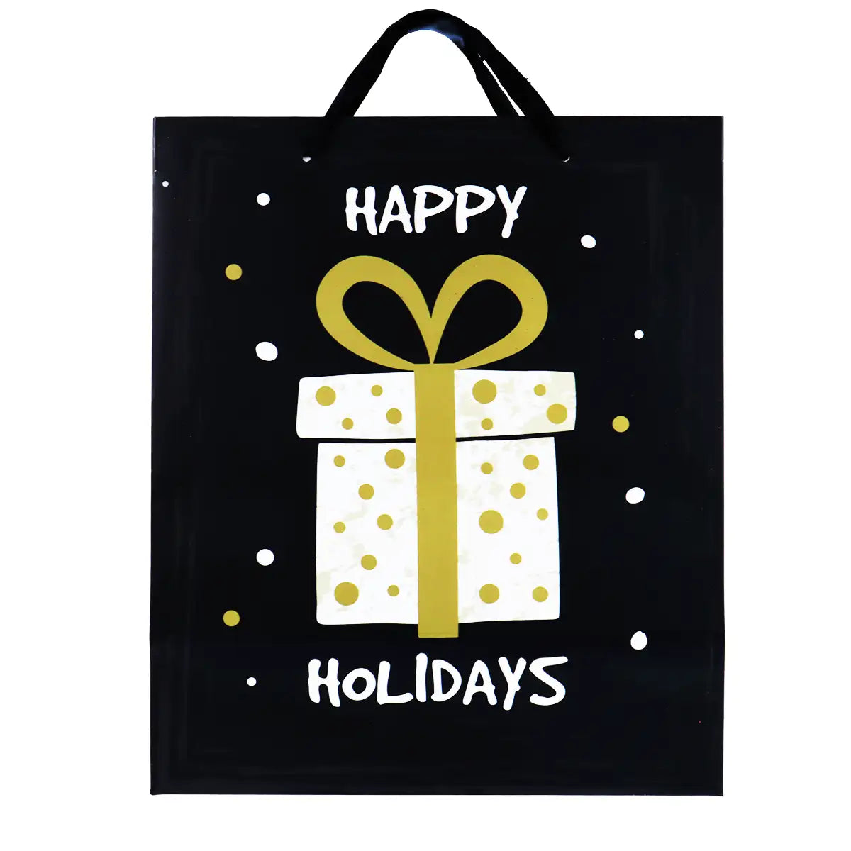 Bolsa de Regalo Navideña "Happy Holidays" Color Negro