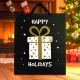 Bolsa de Regalo Navideña "Happy Holidays" Color Negro