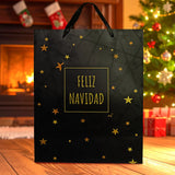 Bolsa de Regalo Navideña " Feliz Navidad", Color Negro