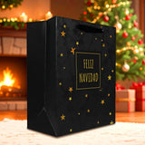 Bolsa de Regalo Navideña " Feliz Navidad", Color Negro
