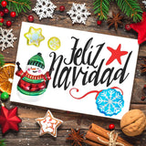 Sticker 3D, Muñeco de Nieve y Copos