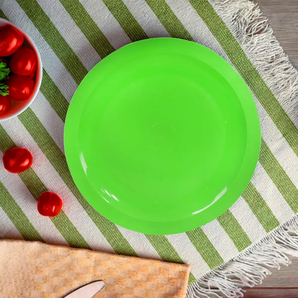 Plato Trinche de Plástico, Color Verde