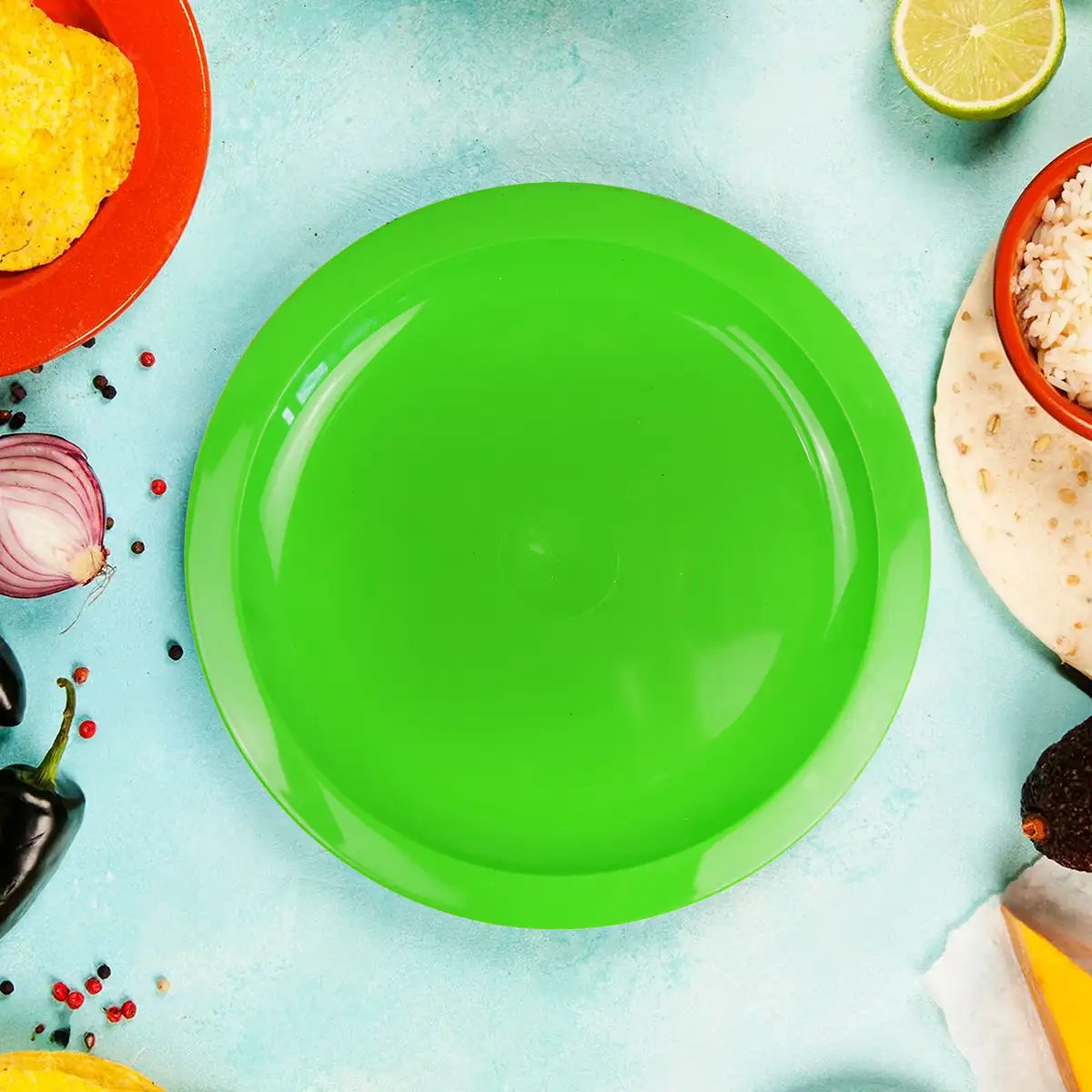 Plato de Plástico, Color Verde