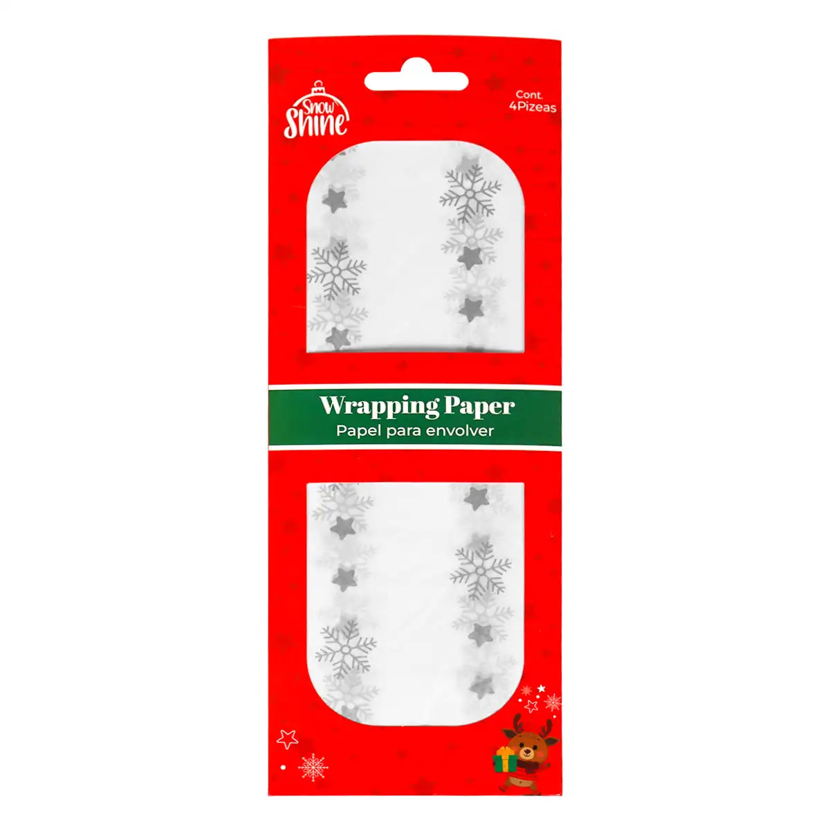 Papel para Envolver, Navideño, Color Blanco