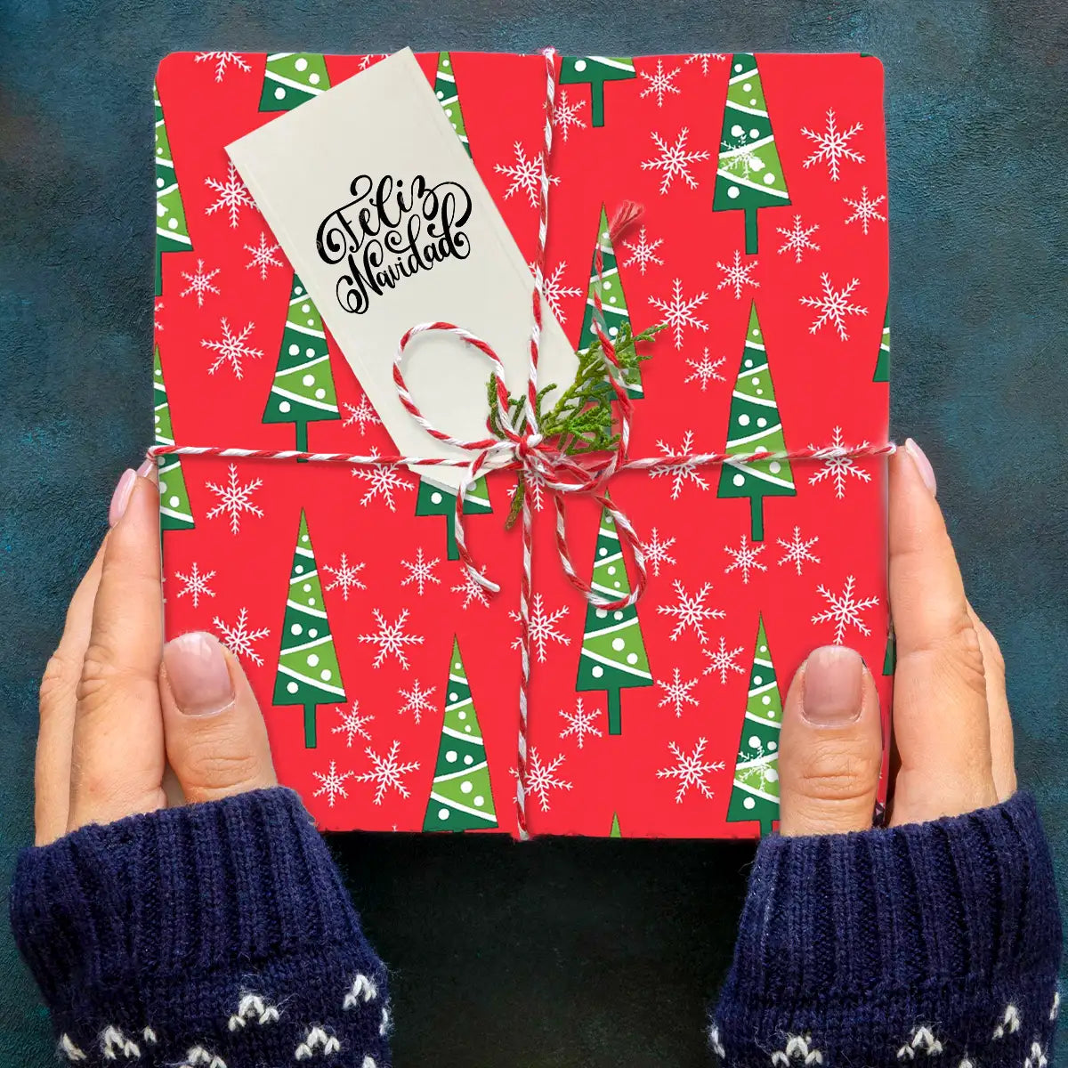 Papel para Envolver, Navideño, Color Rojo
