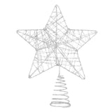 Estrella, Color Plata, Punta de Árbol de Navidad