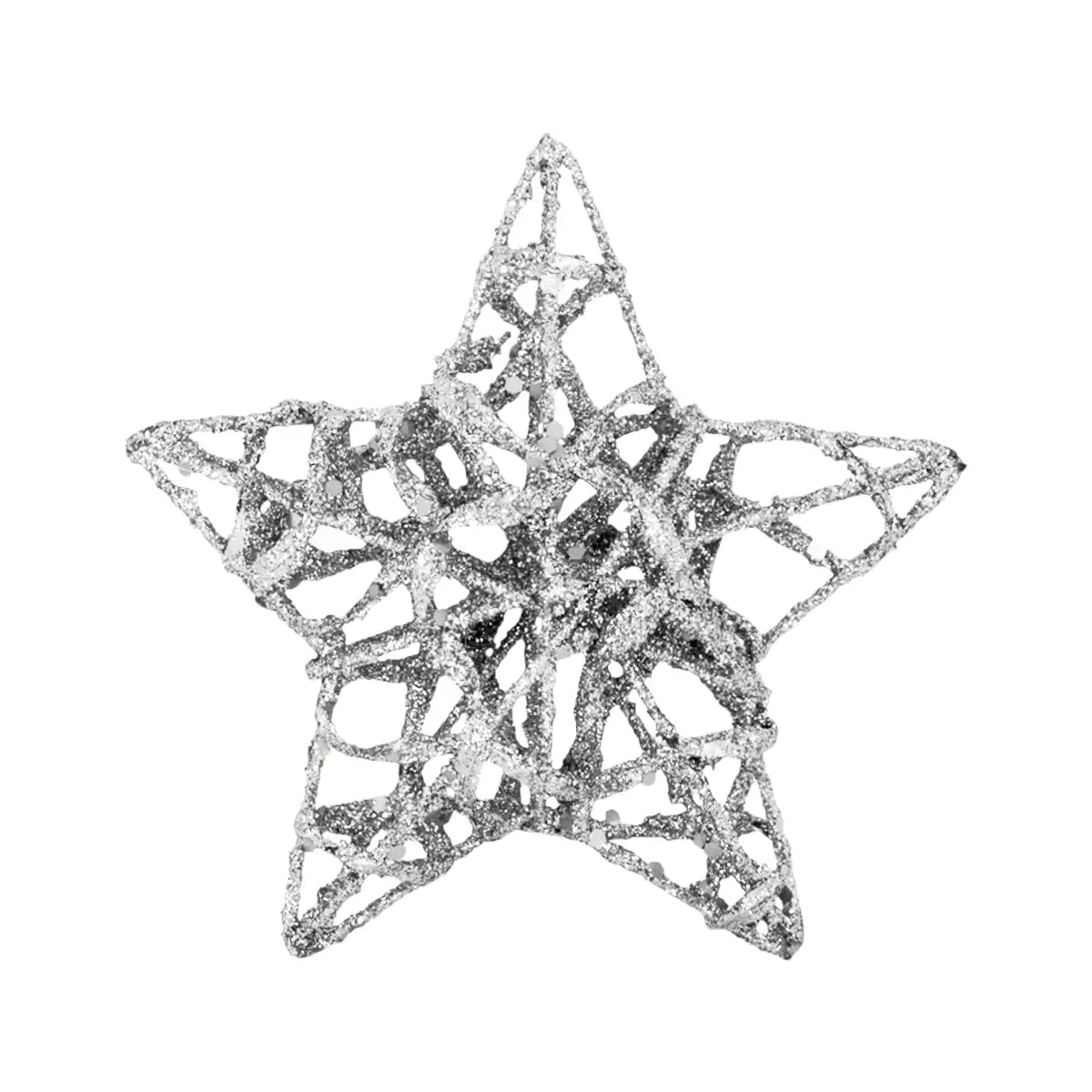 Estrellas, Ornamento Navideño Glitter, Color Plata