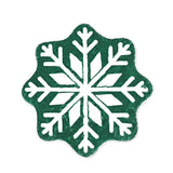 Tapete Navideño, Forma Copo de Nieve, Color Verde