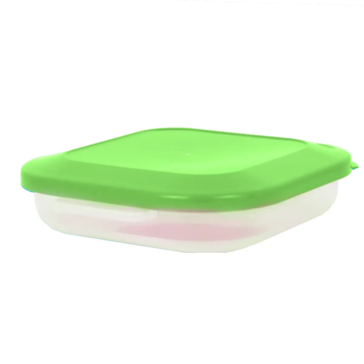 Contenedor Cuadrado de Plástico, Color Verde, 550 ml