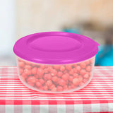 Contenedor Redondo de Plástico, Color Morado, 550 ml