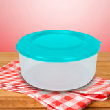 Contenedor Redondo de Plástico, Color Azul, 550 ml