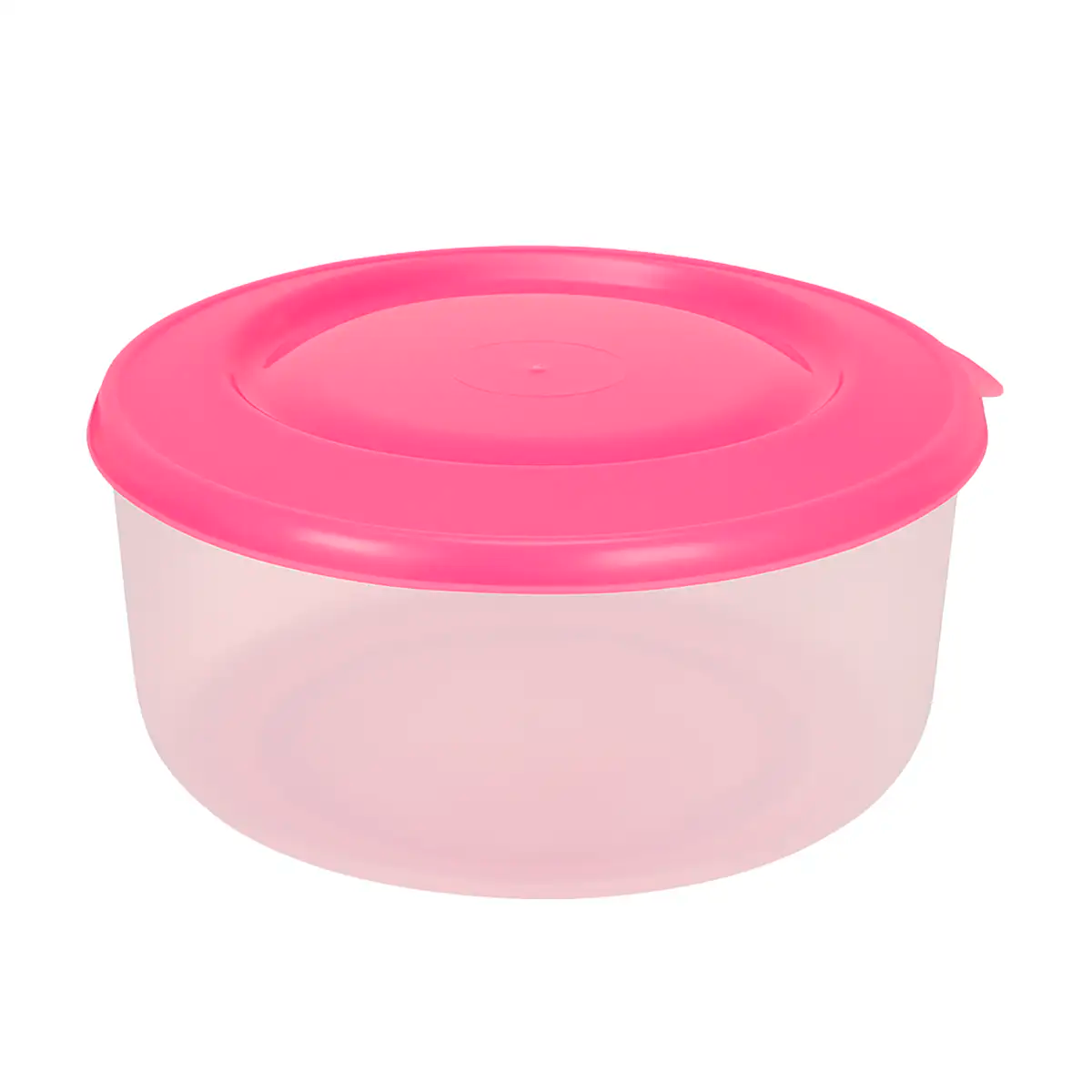 Contenedor Redondo de Plástico, Color Rosa, 550 ml