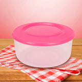 Contenedor Redondo de Plástico, Color Rosa, 550 ml