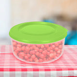Contenedor Redondo de Plástico, Color Verde, 550 ml