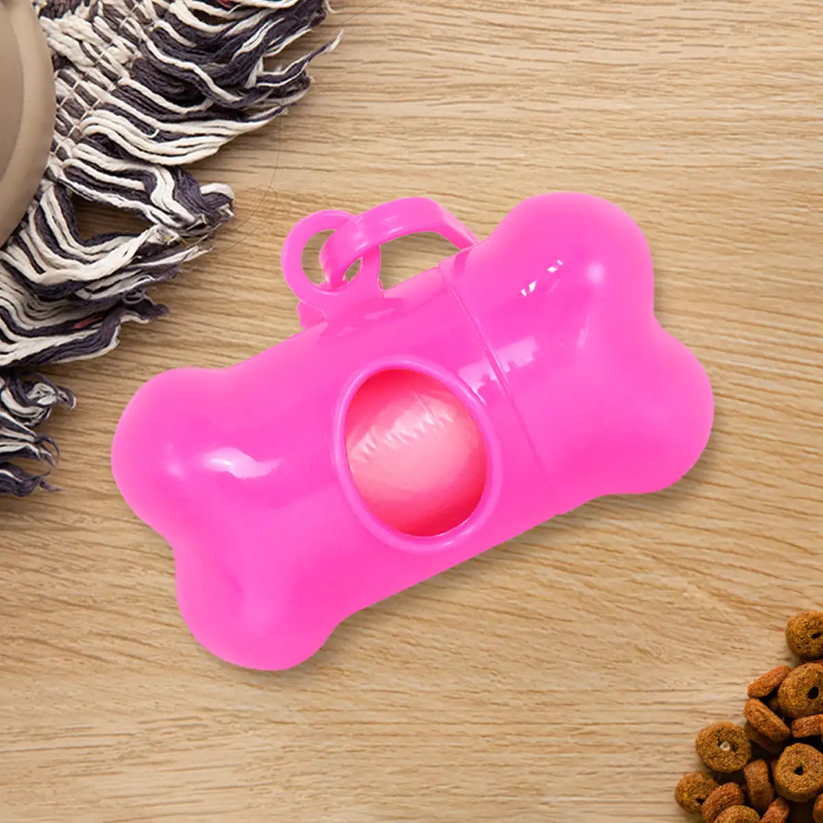 Dispensador con Bolsa para Desechos de Perro, Color Rosa