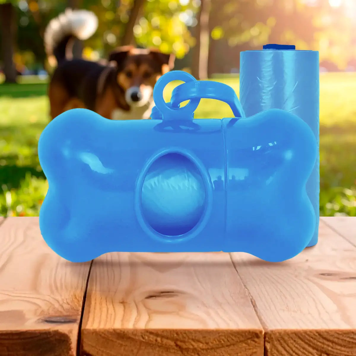 Dispensador con Bolsa para Desechos de Perro, Color Azul