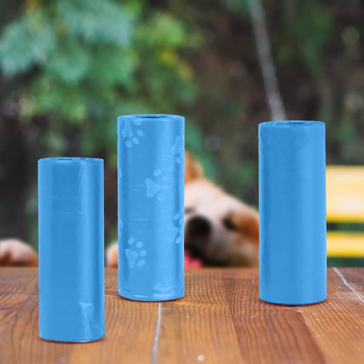 Bolsas para Desechos de Perros, 5 Rollos, Color Azul