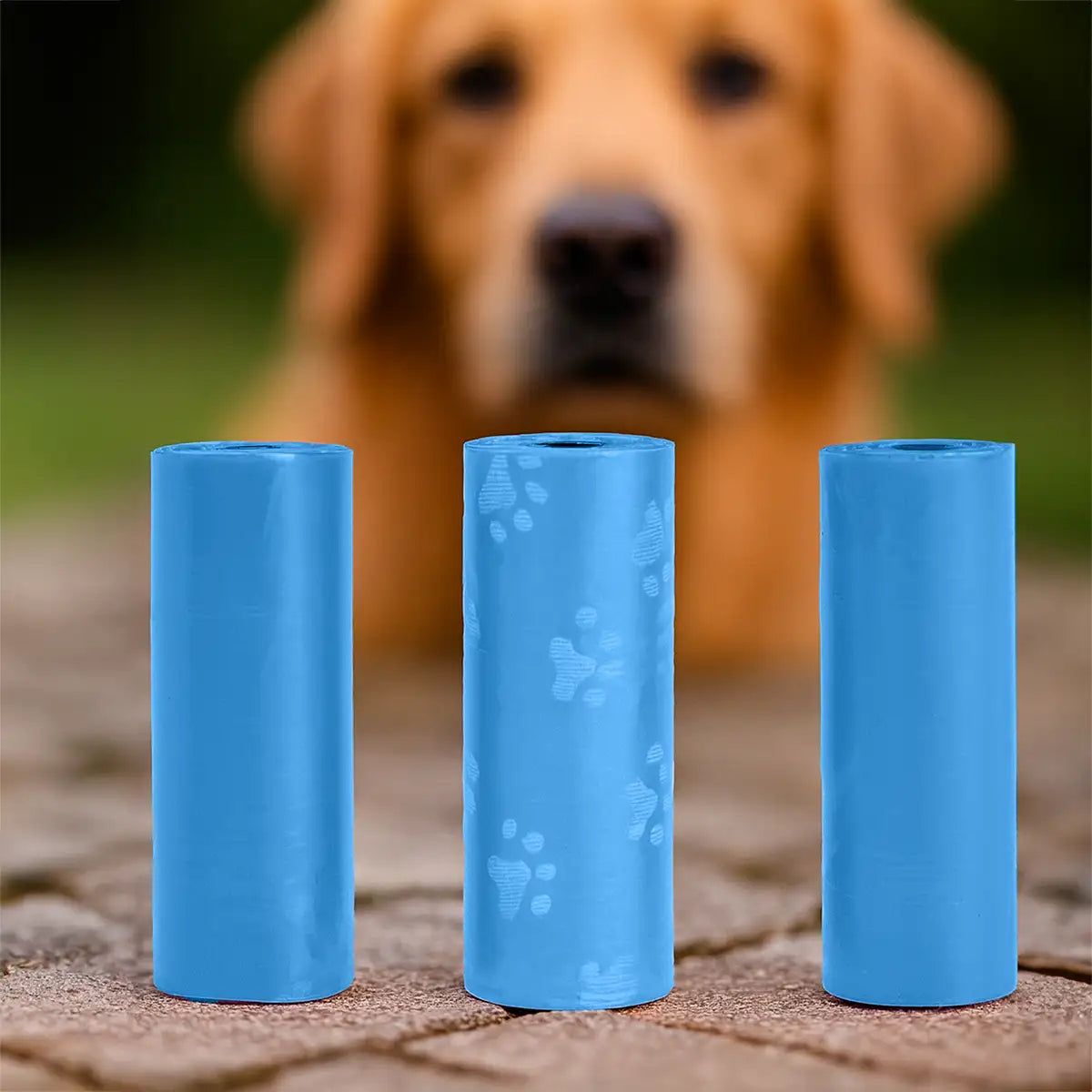 Bolsas para Desechos de Perros, 5 Rollos, Color Azul