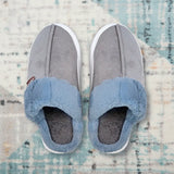 Pantuflas, Color Gris, Suela Blanca