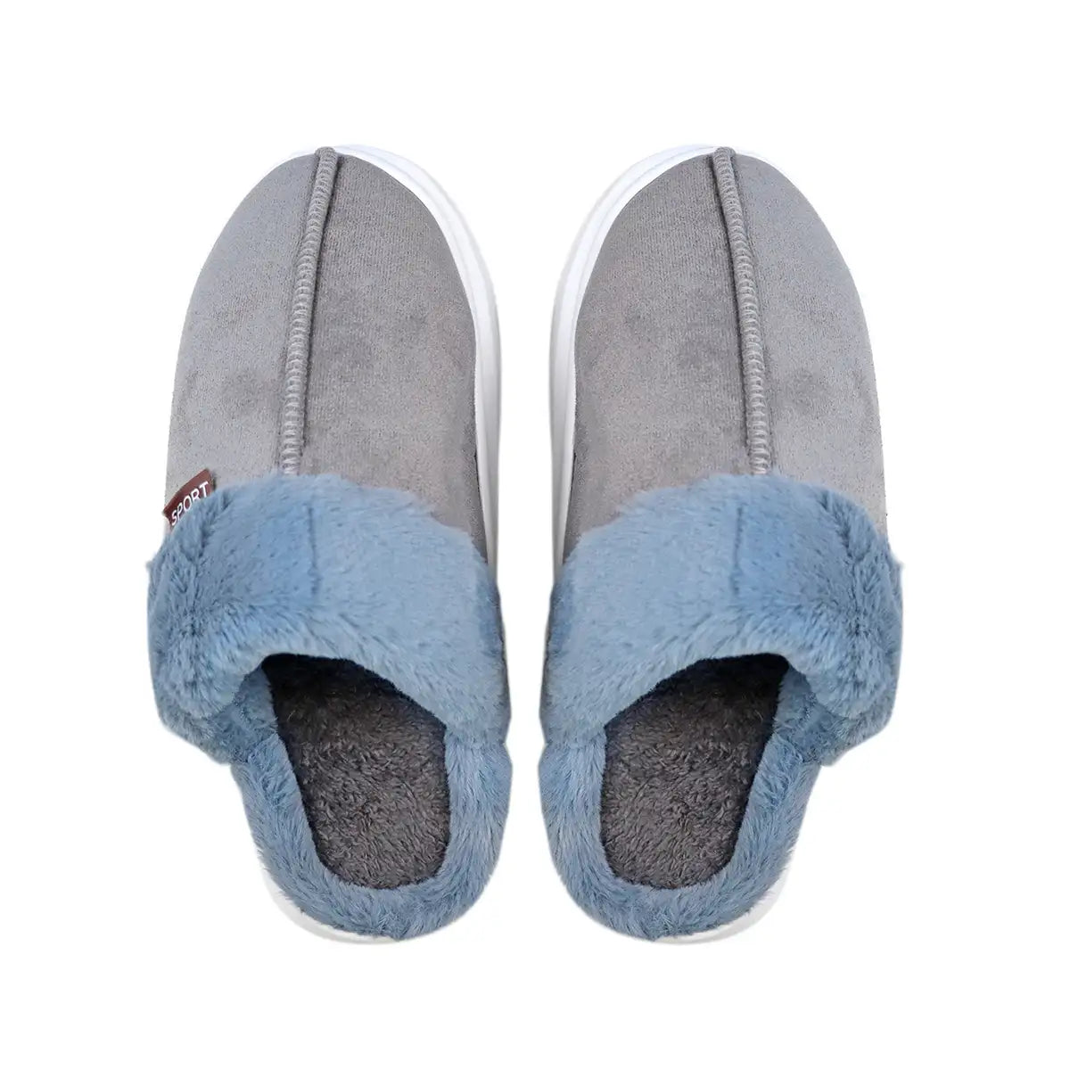 Pantuflas, Color Gris, Suela Blanca