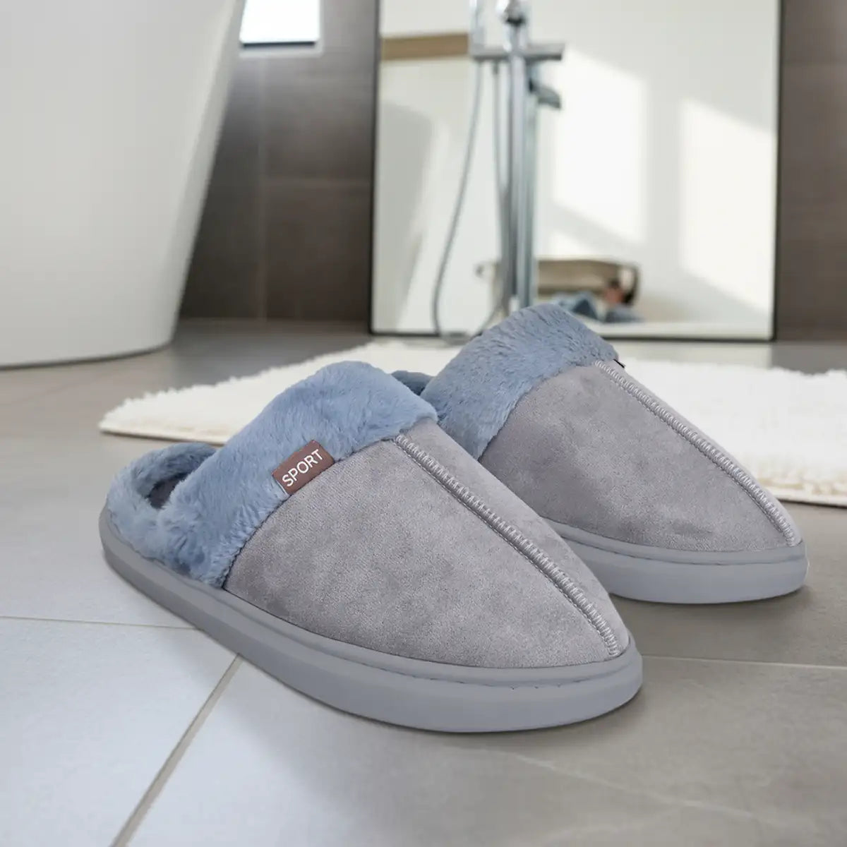 Pantuflas, Color Gris
