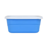 Set de 3 Contenedores Cuadrados, Color Azul con Tapa, 750 ml
