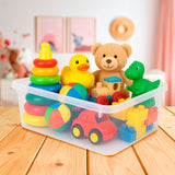 Caja de Plástico Rectangular 14L, Color Gris