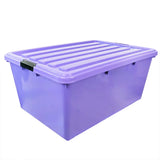 Caja Multiusos de Plástico con Tapa, Color Lila, 68 L