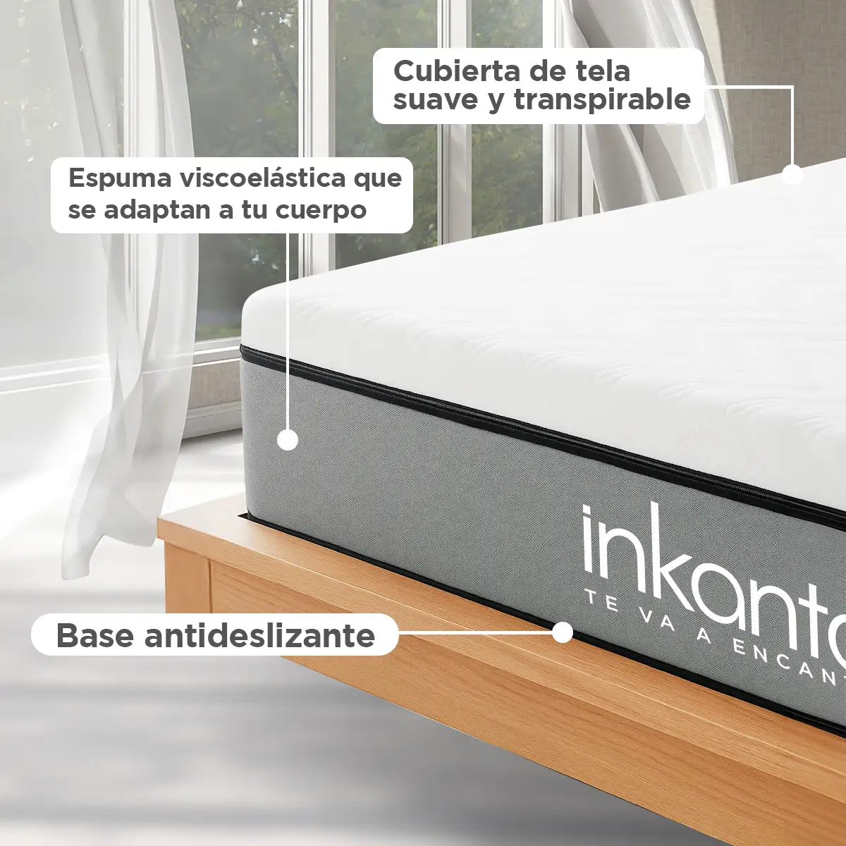 Colchón Memory Foam, Queen Size