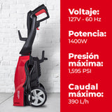 Hidrolavadora eléctrica 1400W-1500psi, ENERGIZER
