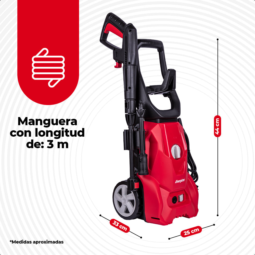 Hidrolavadora eléctrica 1400W-1500psi, ENERGIZER
