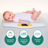 Báscula para Bebé, Función HOLD para Mediciones en Movimiento, Pantalla LCD  BY80 Marca beurer®