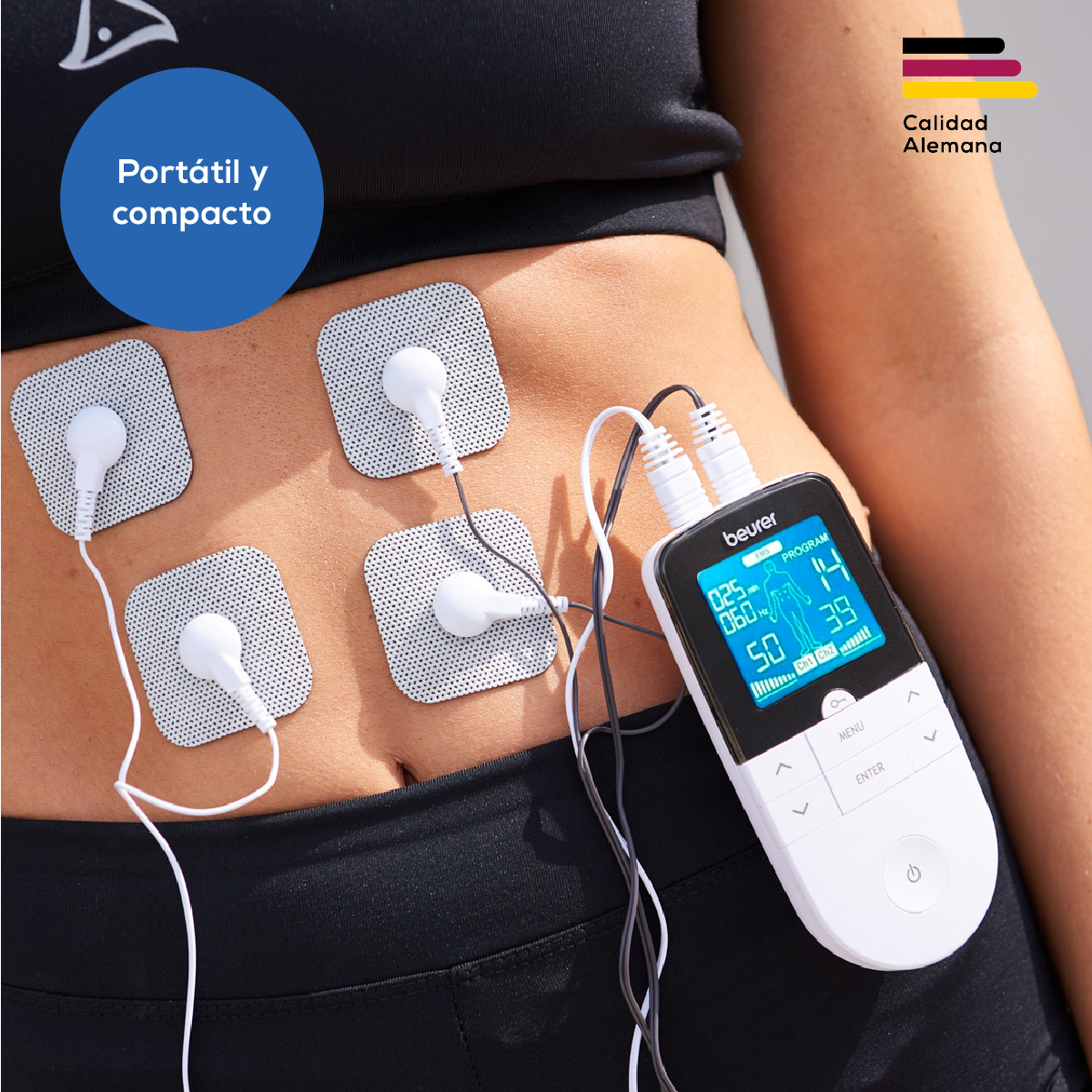 Electroestimulador EM49 con 2 canales y 64 programas – Marca Beurer