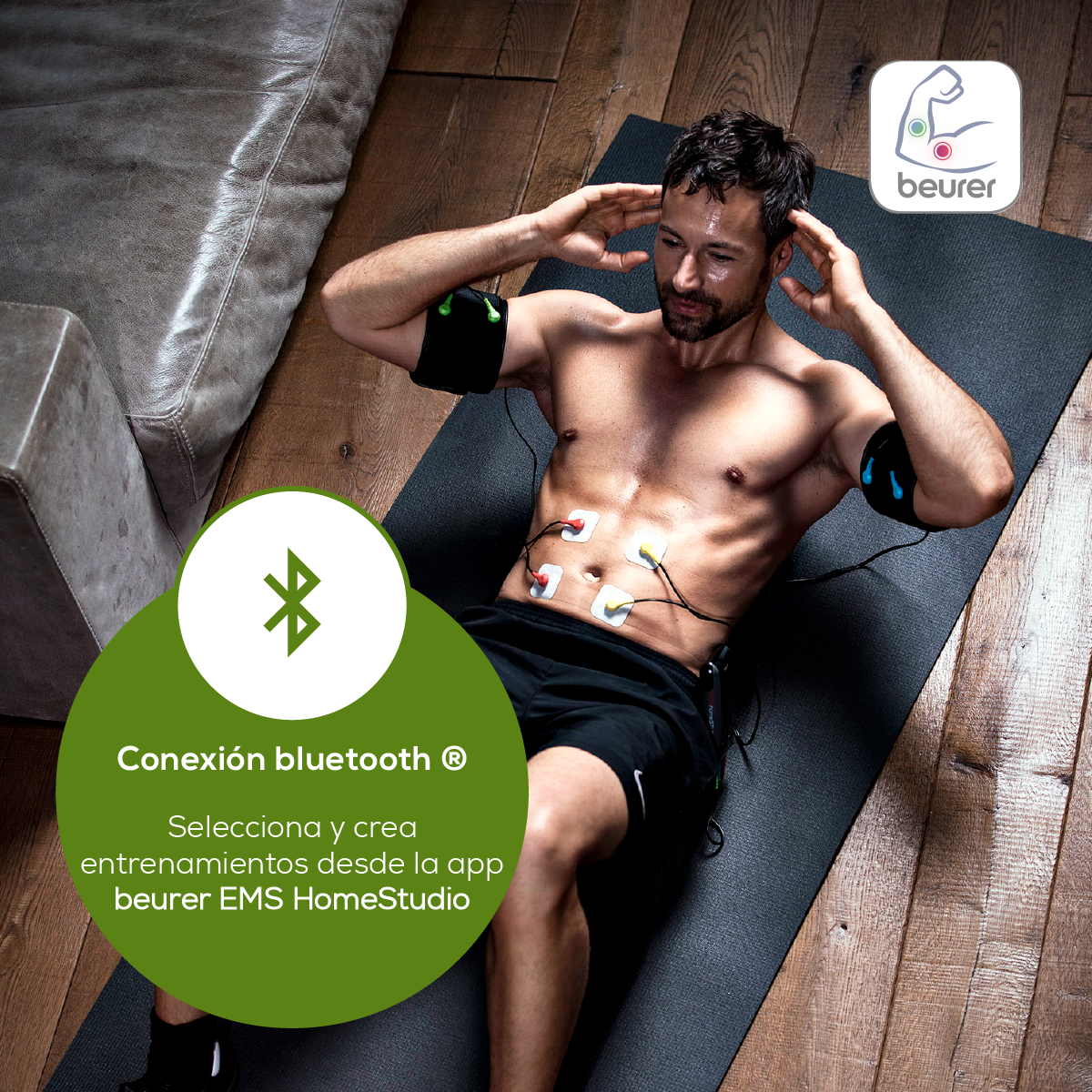 Electroestimulador Muscular EM95 Bluetooth para Tonificación / EM95 Marca beurer®