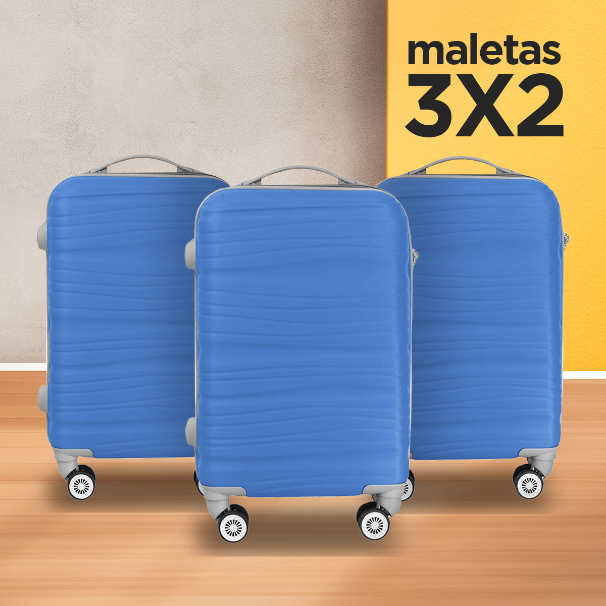 Set de Maletas de Viaje Nébula: ¡Llévate 3 y paga 2!, 37x23x55cm