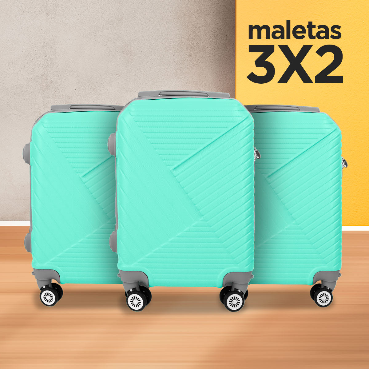 Set de Maletas de Viaje Colibrí: ¡Llévate 3 y paga 2!, 37x23x55cm