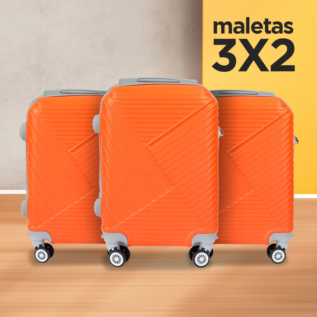 Set de Maletas de Viaje Monarca: ¡Llévate 3 y paga 2!, 37x23x55cm