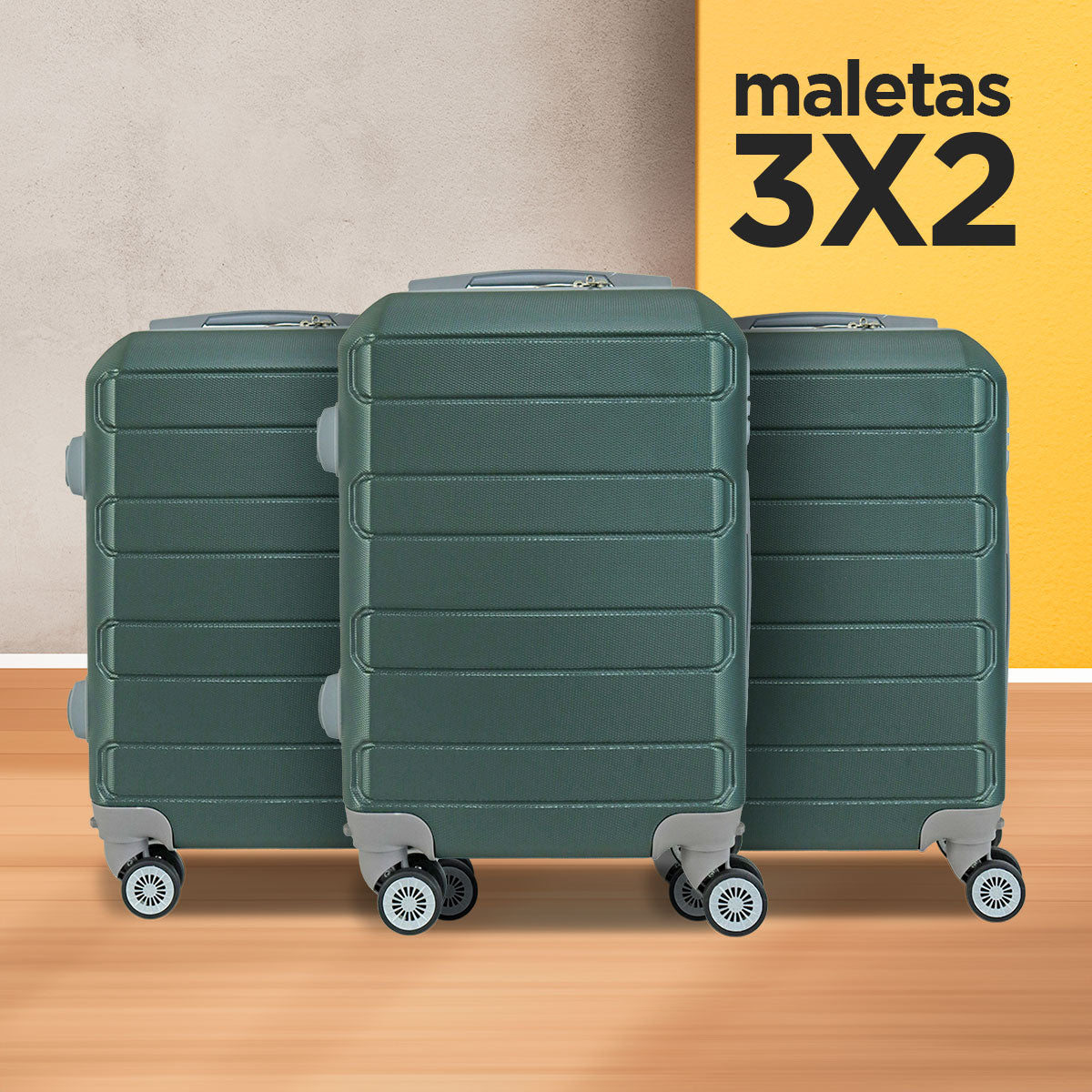 3x2 Maleta de Viaje Olive 34x21x50cm