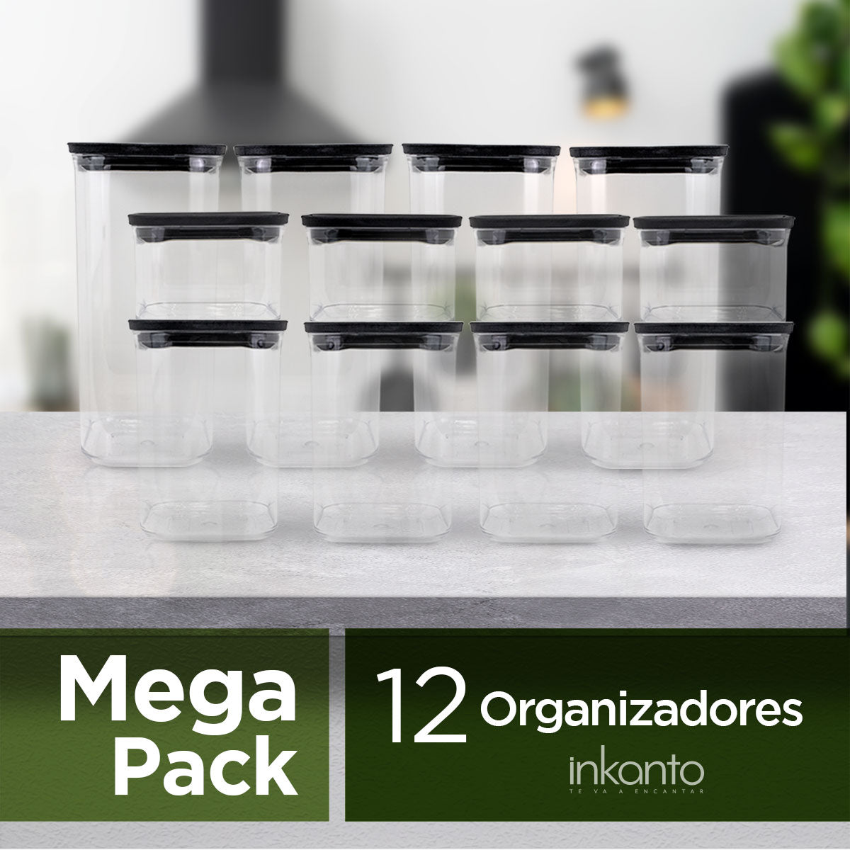 Mega Pack de 12 Contenedores de Plástico Inkanto